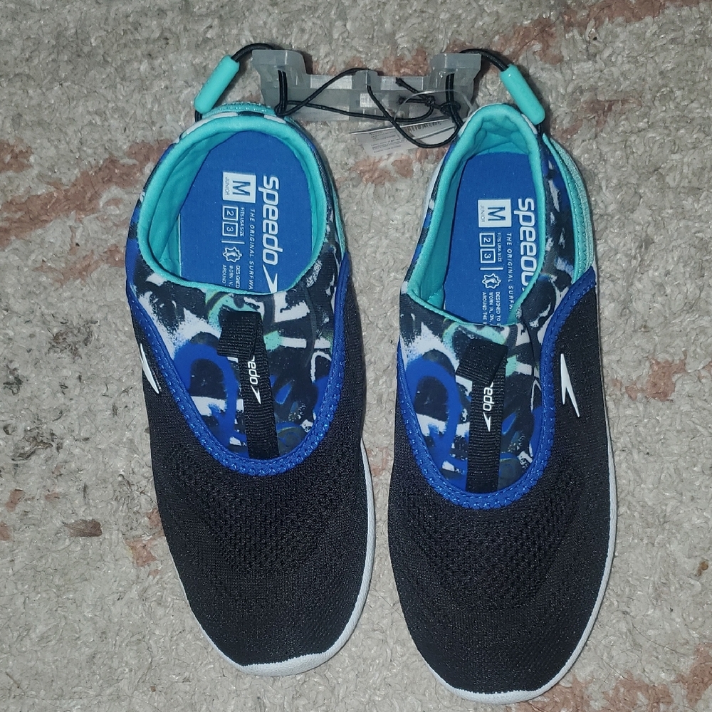 Speedo Kids Water Shoes - Black and Teal